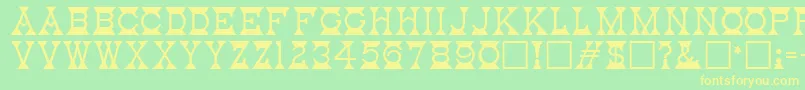 MantelRegular Font – Yellow Fonts on Green Background