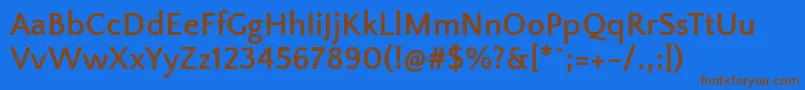 QuattrocentosansBold Font – Brown Fonts on Blue Background