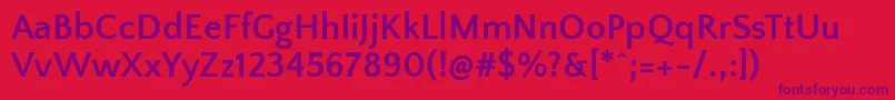 QuattrocentosansBold Font – Purple Fonts on Red Background