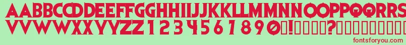 Czcionka Evildead – czerwone czcionki na zielonym tle