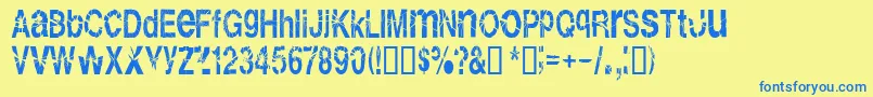 Shatterb Font – Blue Fonts on Yellow Background