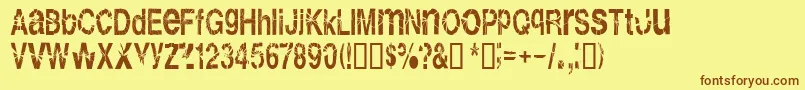 Shatterb Font – Brown Fonts on Yellow Background