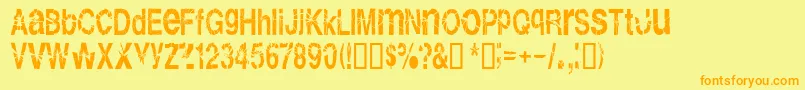 Shatterb Font – Orange Fonts on Yellow Background
