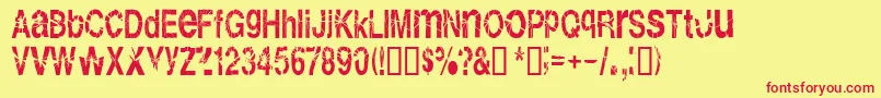 Shatterb Font – Red Fonts on Yellow Background