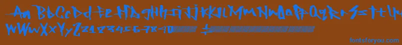 Rockingtimes Font – Blue Fonts on Brown Background