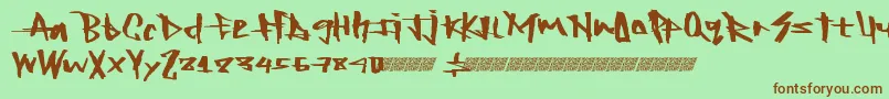 フォントRockingtimes – 緑の背景に茶色のフォント