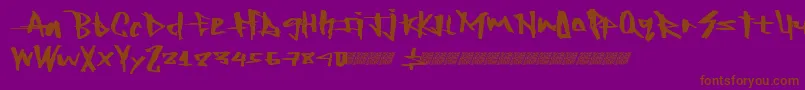 Rockingtimes-Schriftart – Braune Schriften auf violettem Hintergrund