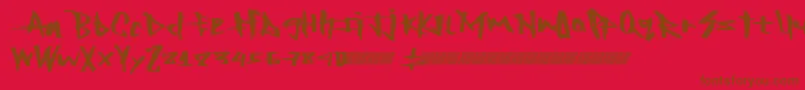 Rockingtimes-Schriftart – Braune Schriften auf rotem Hintergrund
