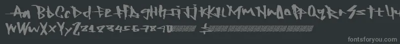Rockingtimes-fontti – harmaat kirjasimet mustalla taustalla