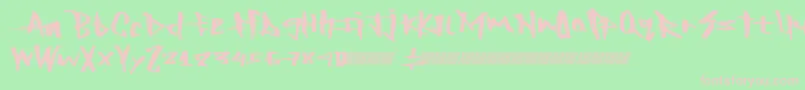 フォントRockingtimes – 緑の背景にピンクのフォント