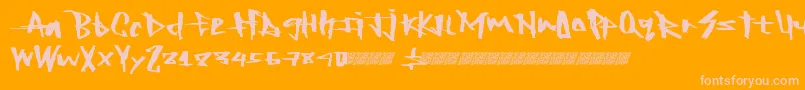 Rockingtimes-fontti – vaaleanpunaiset fontit oranssilla taustalla