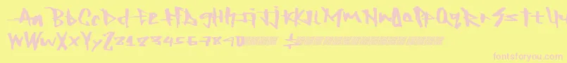 フォントRockingtimes – ピンクのフォント、黄色の背景