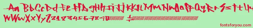 フォントRockingtimes – 赤い文字の緑の背景