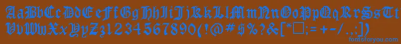 RingyoRegular Font – Blue Fonts on Brown Background