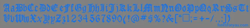 RingyoRegular Font – Blue Fonts on Gray Background