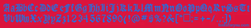 フォントRingyoRegular – 赤い背景に青い文字