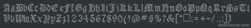 フォントRingyoRegular – 黒い背景に灰色の文字