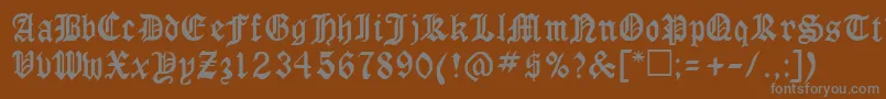 フォントRingyoRegular – 茶色の背景に灰色の文字