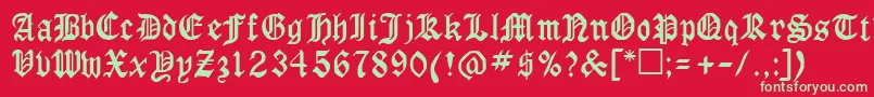 フォントRingyoRegular – 赤い背景に緑の文字