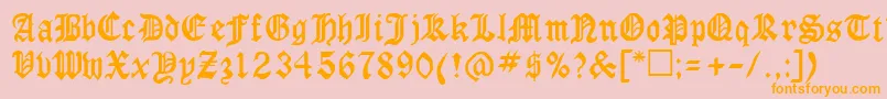 フォントRingyoRegular – オレンジの文字がピンクの背景にあります。