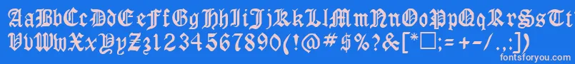 フォントRingyoRegular – ピンクの文字、青い背景