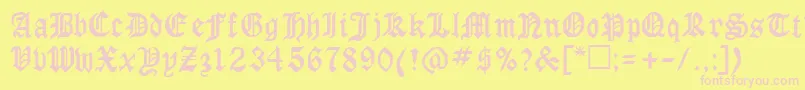 RingyoRegular Font – Pink Fonts on Yellow Background