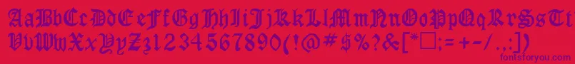 RingyoRegular Font – Purple Fonts on Red Background