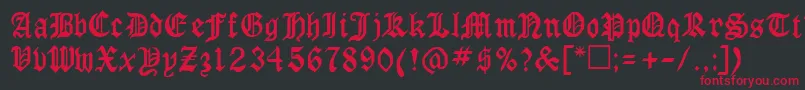 フォントRingyoRegular – 黒い背景に赤い文字