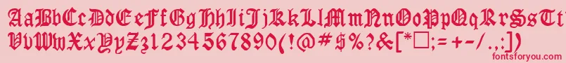 フォントRingyoRegular – ピンクの背景に赤い文字