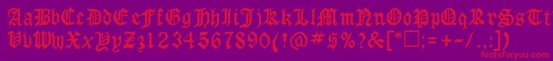 RingyoRegular Font – Red Fonts on Purple Background