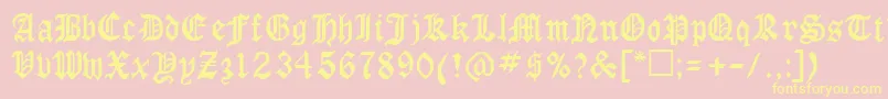 RingyoRegular Font – Yellow Fonts on Pink Background