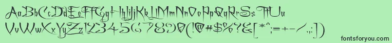 フォントACharmingFontExpanded – 緑の背景に黒い文字