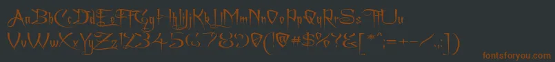 ACharmingFontExpanded Font – Brown Fonts on Black Background