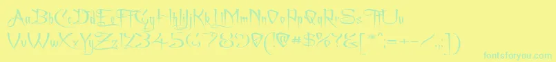 ACharmingFontExpanded Font – Green Fonts on Yellow Background
