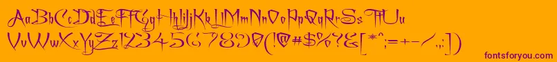 ACharmingFontExpanded Font – Purple Fonts on Orange Background