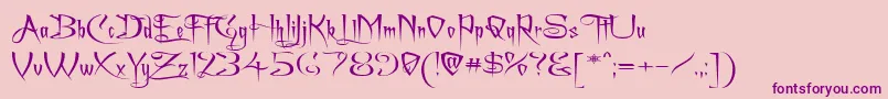 ACharmingFontExpanded Font – Purple Fonts on Pink Background