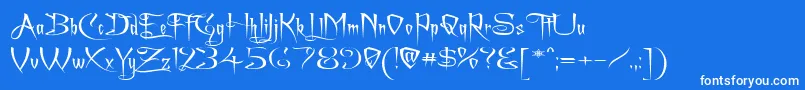 ACharmingFontExpanded Font – White Fonts on Blue Background