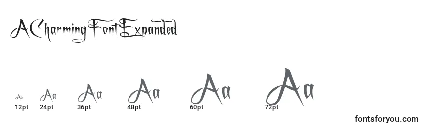 ACharmingFontExpanded Font Sizes