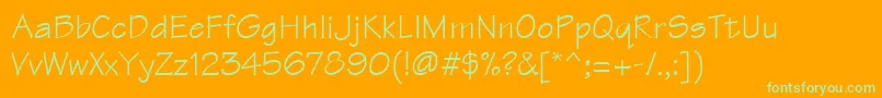 TektonLtRegular Font – Green Fonts on Orange Background