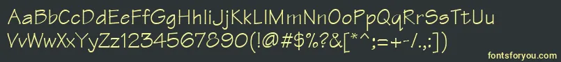 フォントTektonLtRegular – 黒い背景に黄色の文字