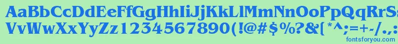 Шрифт ItcBenguiatBold – синие шрифты на зелёном фоне