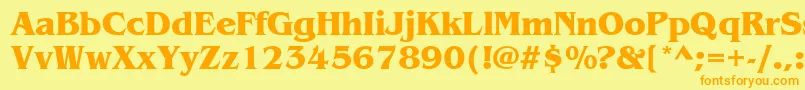 フォントItcBenguiatBold – オレンジの文字が黄色の背景にあります。