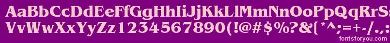 ItcBenguiatBold-fontti – vaaleanpunaiset fontit violetilla taustalla