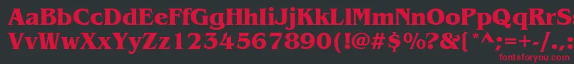 フォントItcBenguiatBold – 黒い背景に赤い文字