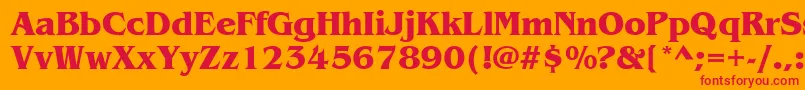 ItcBenguiatBold Font – Red Fonts on Orange Background