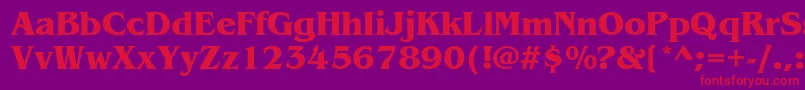 フォントItcBenguiatBold – 紫の背景に赤い文字