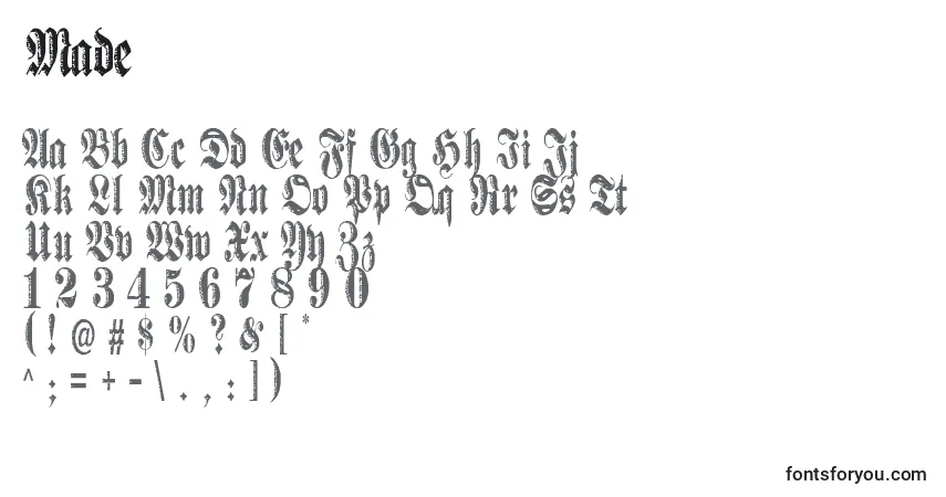 A fonte Made – alfabeto, números, caracteres especiais