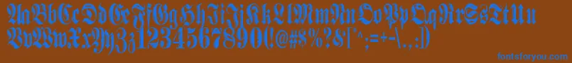 Made Font – Blue Fonts on Brown Background