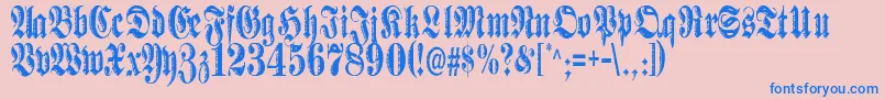 Made-fontti – siniset fontit vaaleanpunaisella taustalla