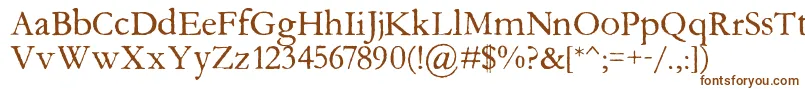 Aquifer-Schriftart – Braune Schriften auf weißem Hintergrund